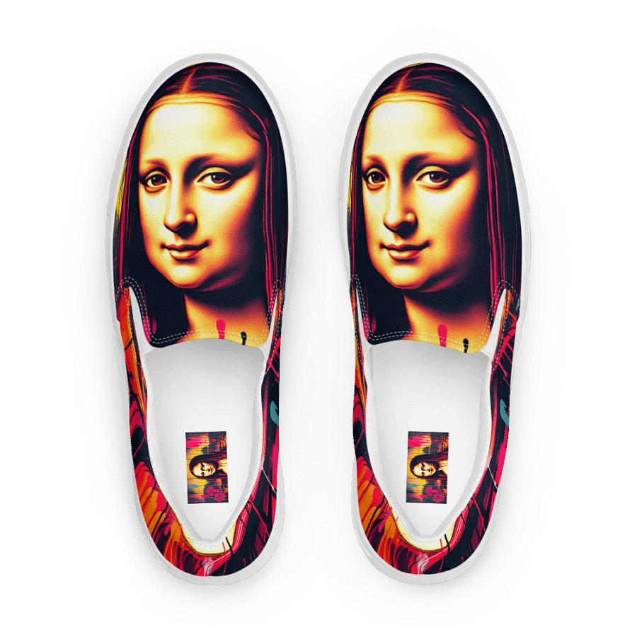 Mona lisa remix, men's slip On Canvas Shoes product image (1)