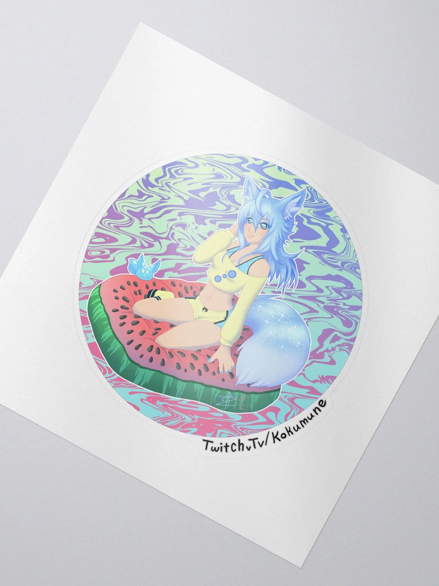Kokumune Fox Goddess of Water (melon) Sticker product image (2)
