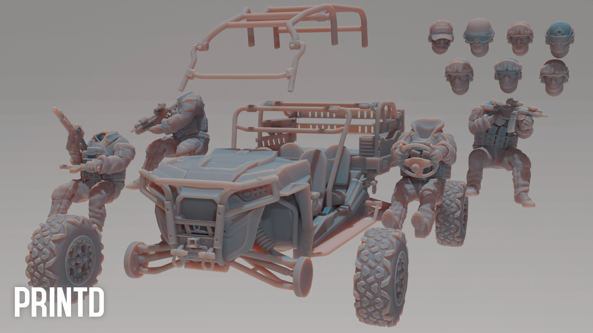 MRZR Ultra light Desert Vehicle - Modern Warfare Wargame Hobby Resin Scale Models product image (2)
