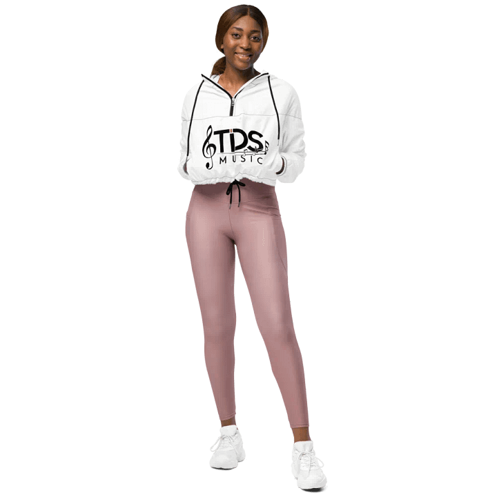 TDS Music Treble Clef Women's White Cropped Windbreaker product image (1)