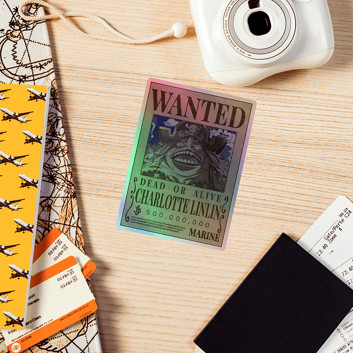 Charlotte Linlin Wanted Poster Holographic Sticker Sheet product image (1)