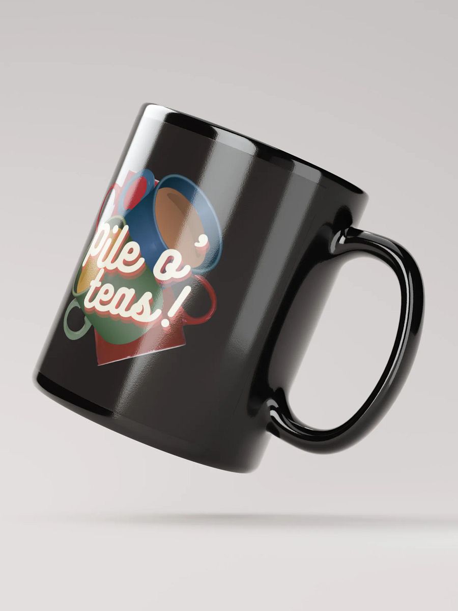 Pile o' teas black mug product image (3)