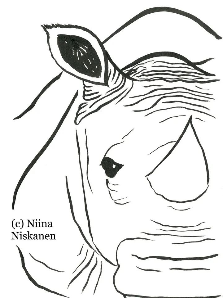Face Of A Rhino Original Painting product image (1)