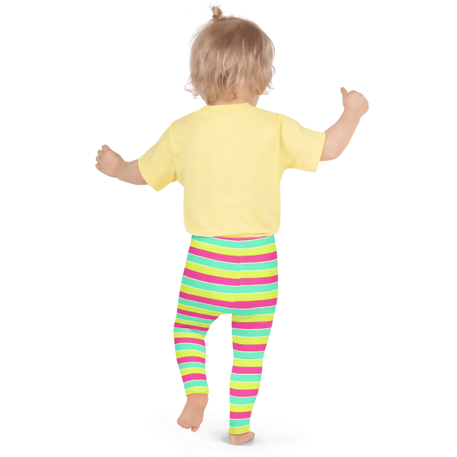 Summer Party Leggings for Girls with stripes - Green n' Pink product image (3)