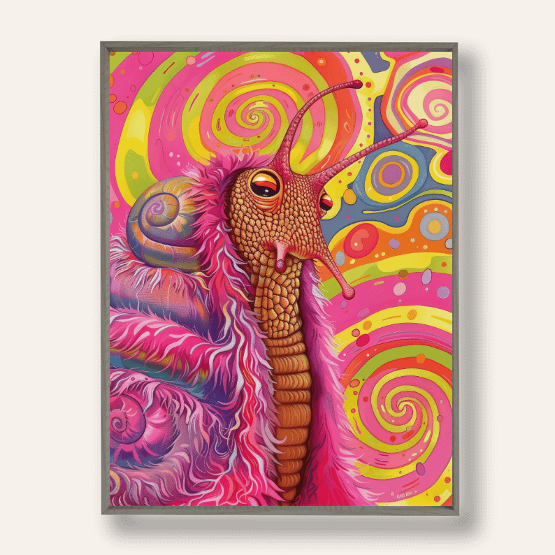 Maximalist Animal Fashion Art DIGITAL Print Set of 6 ~ Frog, Giraffe, Axolotl, Snail, Rhino, Peacock ~ product image (5)