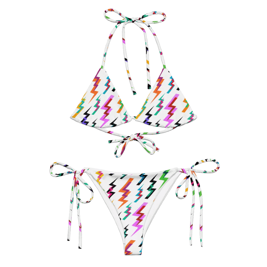 Lightening Bolts 1980s Pattern, Rainbow Color Bikini product image (1)