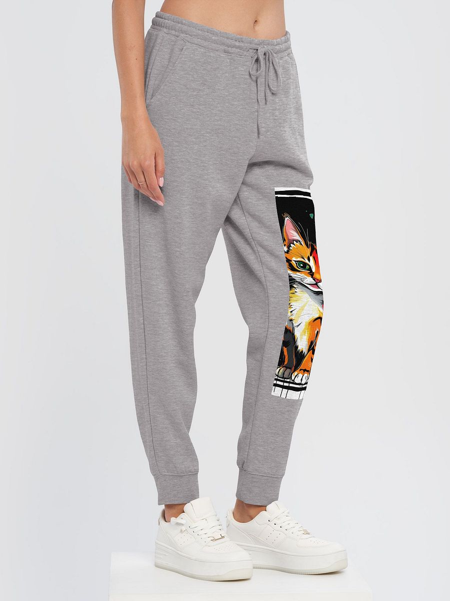 Whimsical Cat Graphic Fleece Joggers product image (3)