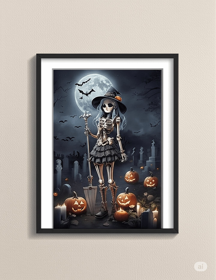 Skeletal Sorceress Framed Wall Art Print product image (2)