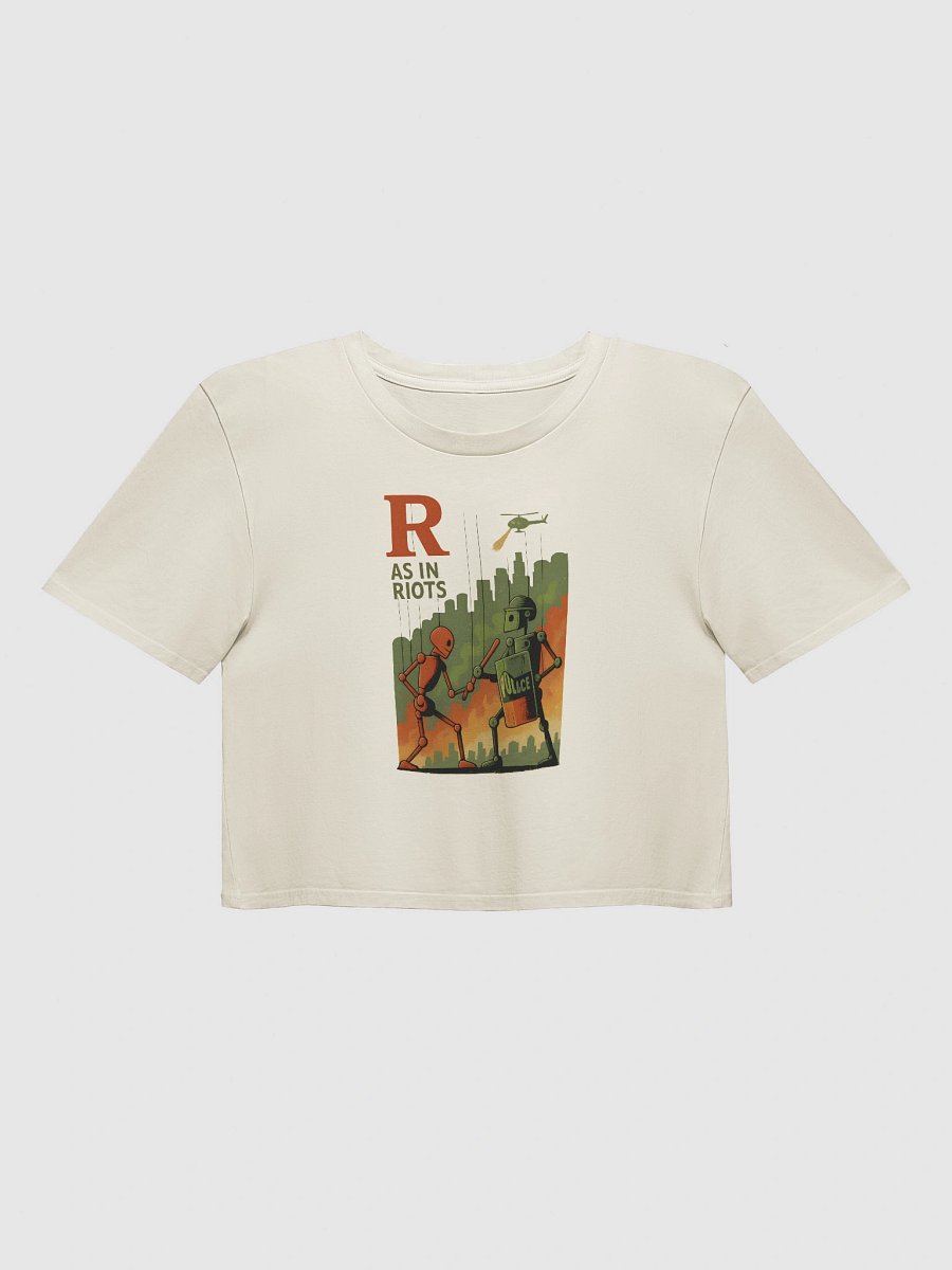 R as in riots women`s premium crop top by dark alphabet product image (1)