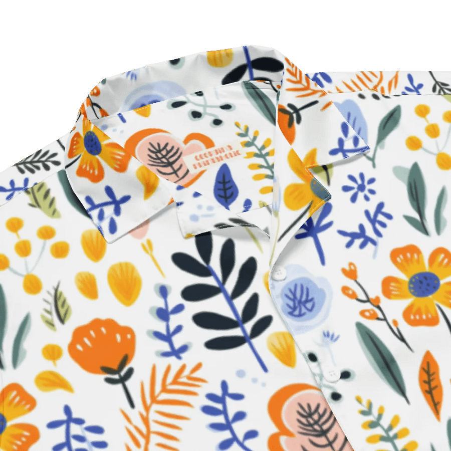Retro Flowers Blue Hawaiian Shirt product image (5)