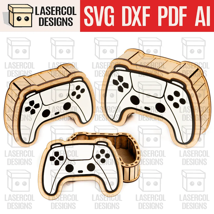 Controller Shaped Boxes Bundle (Set 1-2) - Laser Cut Files product image (4)