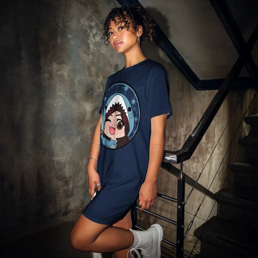 Kiss T-shirt Dress (Navy) product image (12)