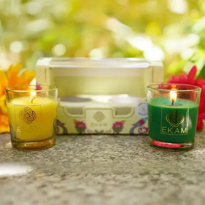 Ekam Pack of 2 Shot Glass Scented Candles, product image (3)