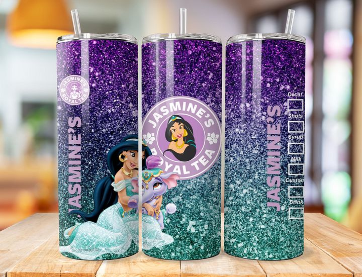 Jasmine's Royal Tea 20 oz Stainless Steel Tumbler – Aladdin Princess Design product image (1)