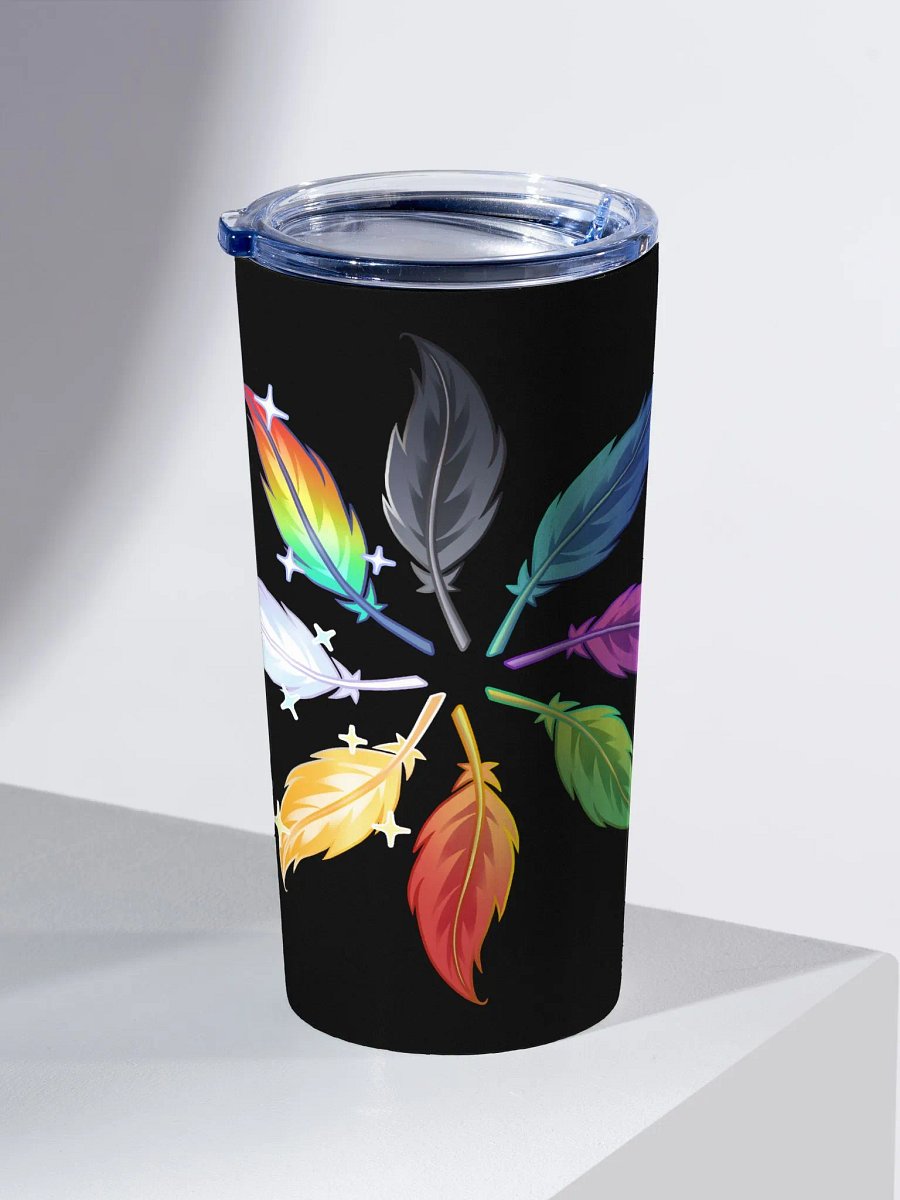 Circle of Feathers 20z Stainless Steel Tumbler (Black) product image (2)