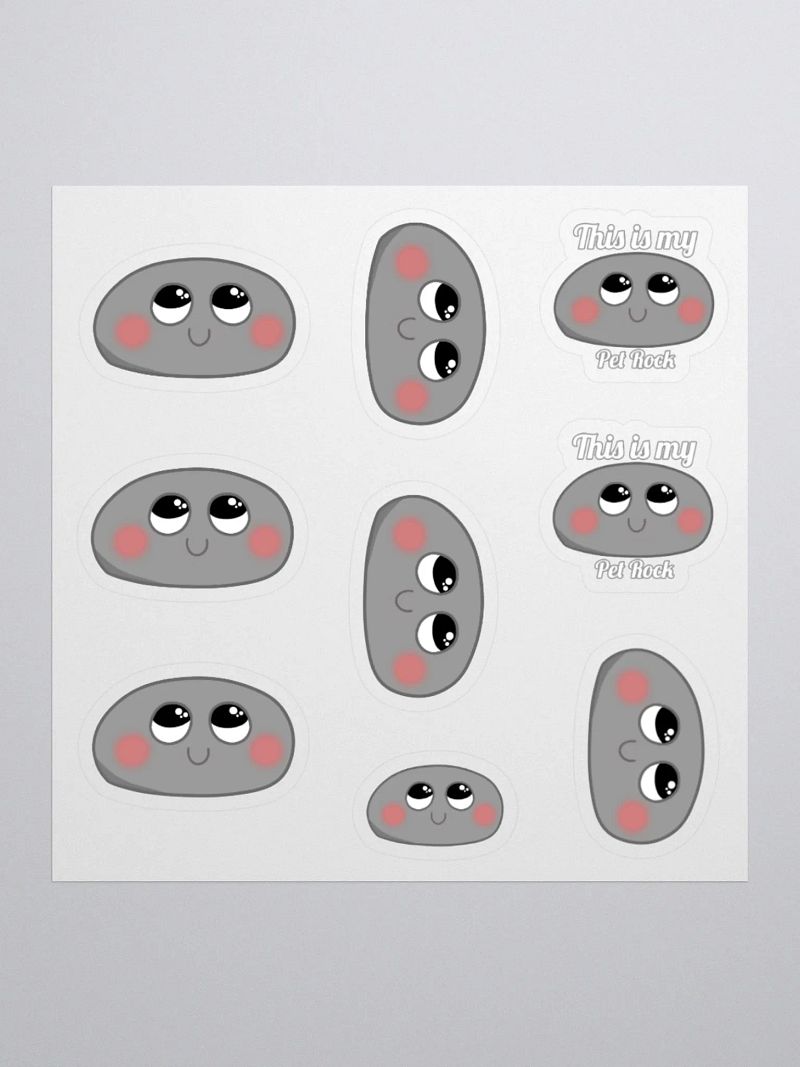 Pet Rock Sticker sheet x9