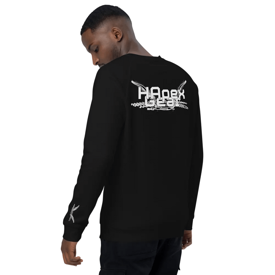 Unisex Organic Raglan Sweatshirt - White HApex Gear Black Logo product image (10)