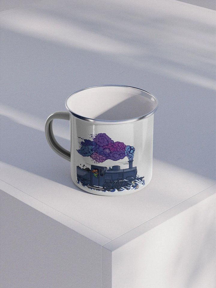 Snowy Train - Right Handed Enamel Mug (EU/US) product image (1)