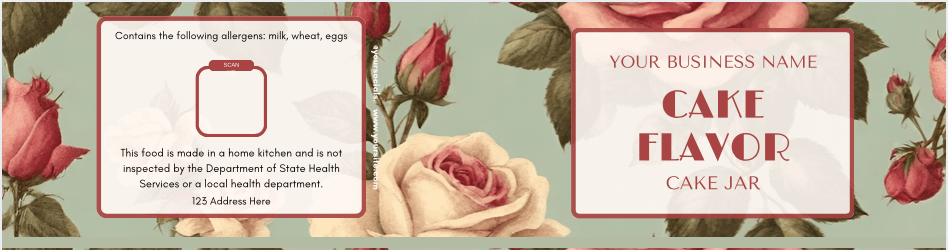 Vintage Rose Garden Cake Jar Label Templates product image (1)