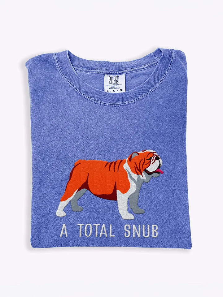 A Total Snub T-Shirt(Embroidered) of an English Bulldog(Red & White) product image (1)