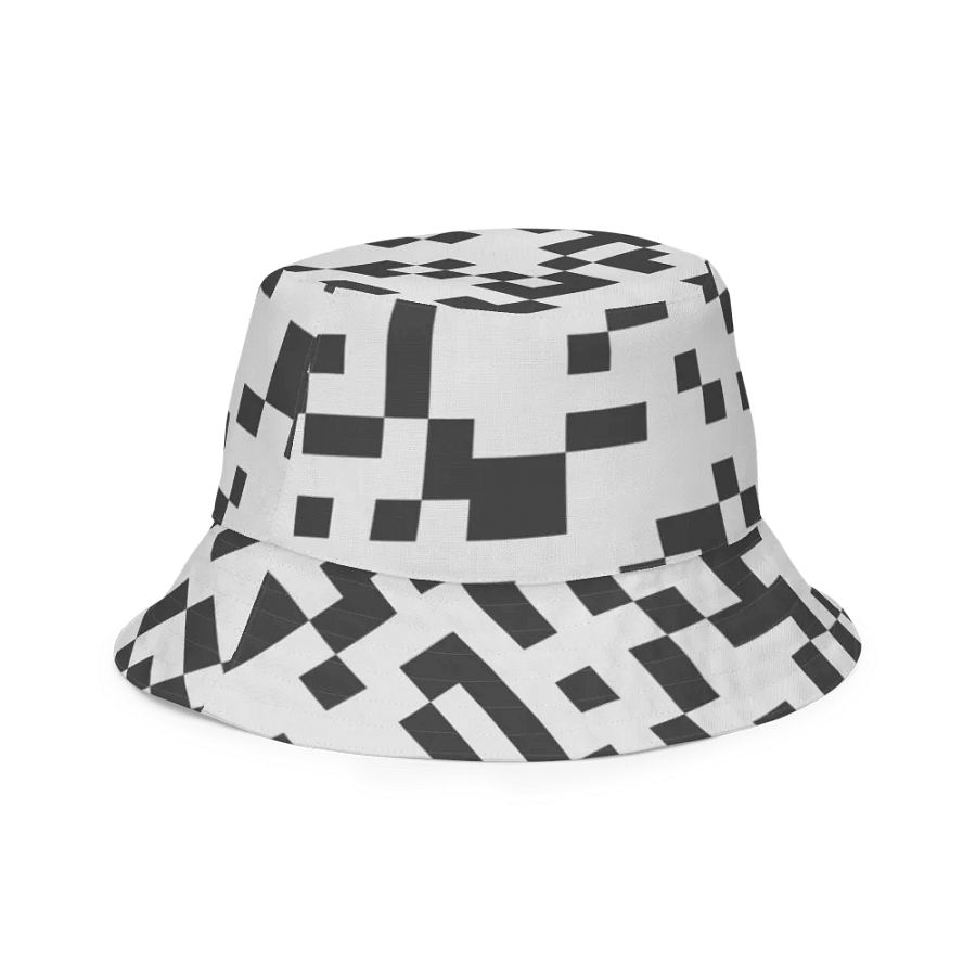 Pixelated Monochrome Reversible Bucket Hat product image (3)