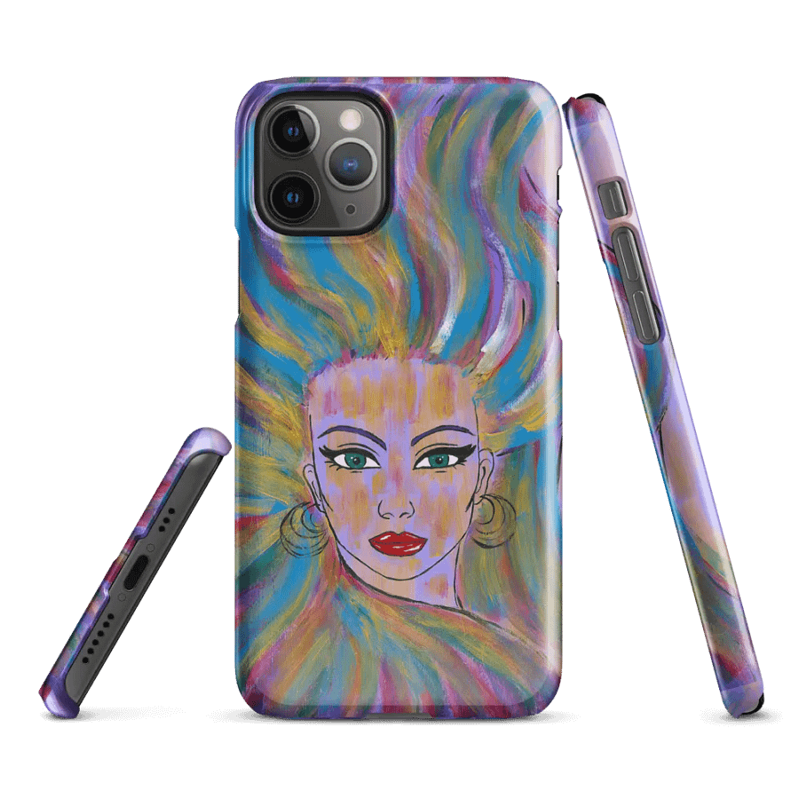 Girl with colorful hair - (art by Dina R.) - acrylic painting picture - Snap Case for iPhone product image (2)