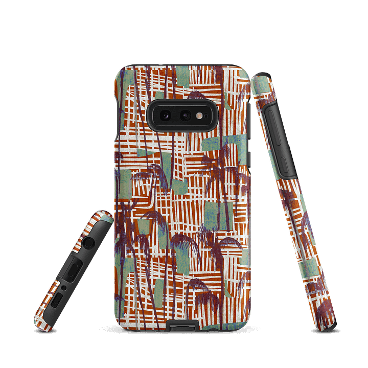 Tropical Palm Grid Samsung® Tough Case in Sienna product image (2)