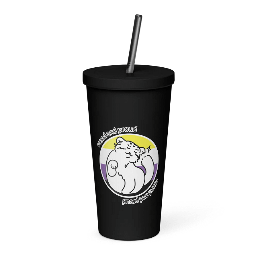 Round and Proud Manul Pride Nonbinary Version - Insulated Tumbler product image (1)