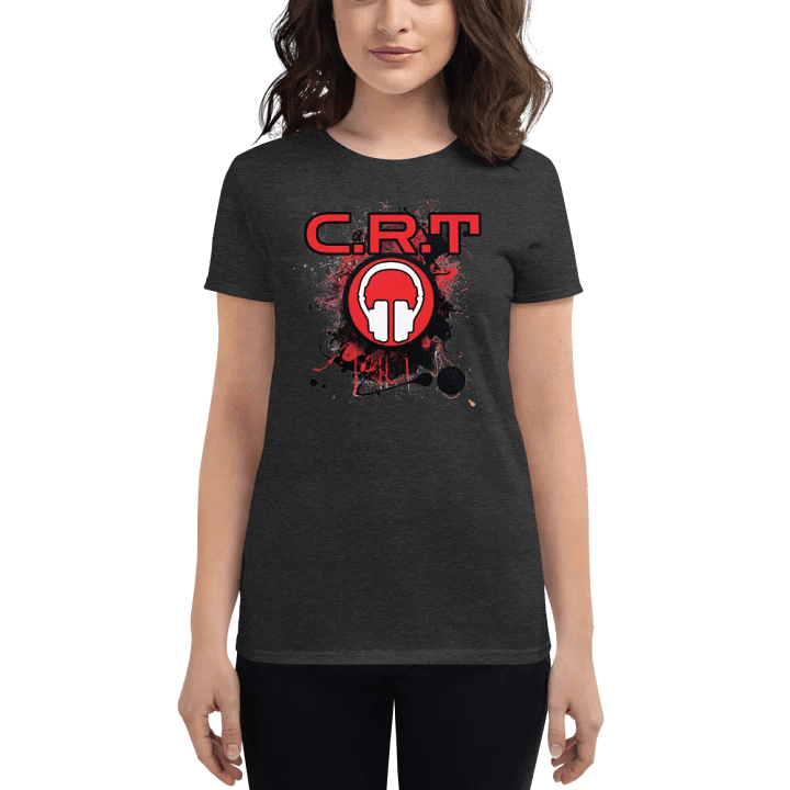 Women's CRT Paint Splatter Front | Red Tribe Back Print Gildan Middleweight T-Shirt product image (1)