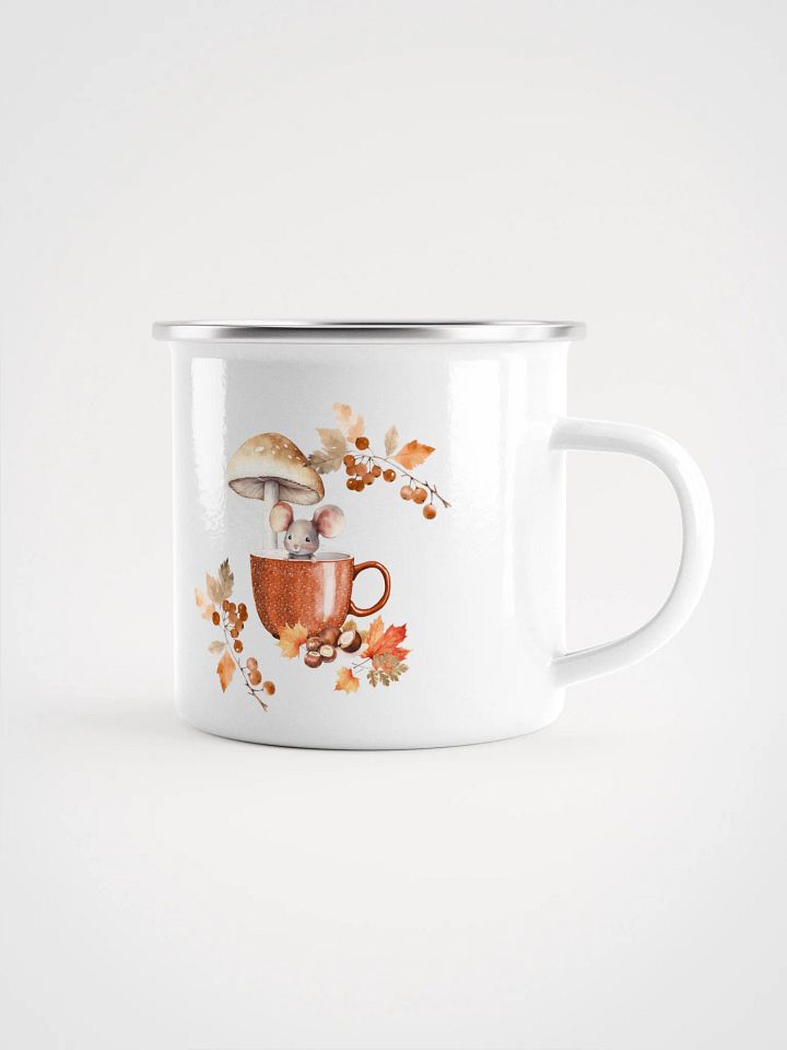 Autumn Adventure MOUSE - Enamel Mug - Herbstliche Tasse mit niedlicher Maus product image (2)