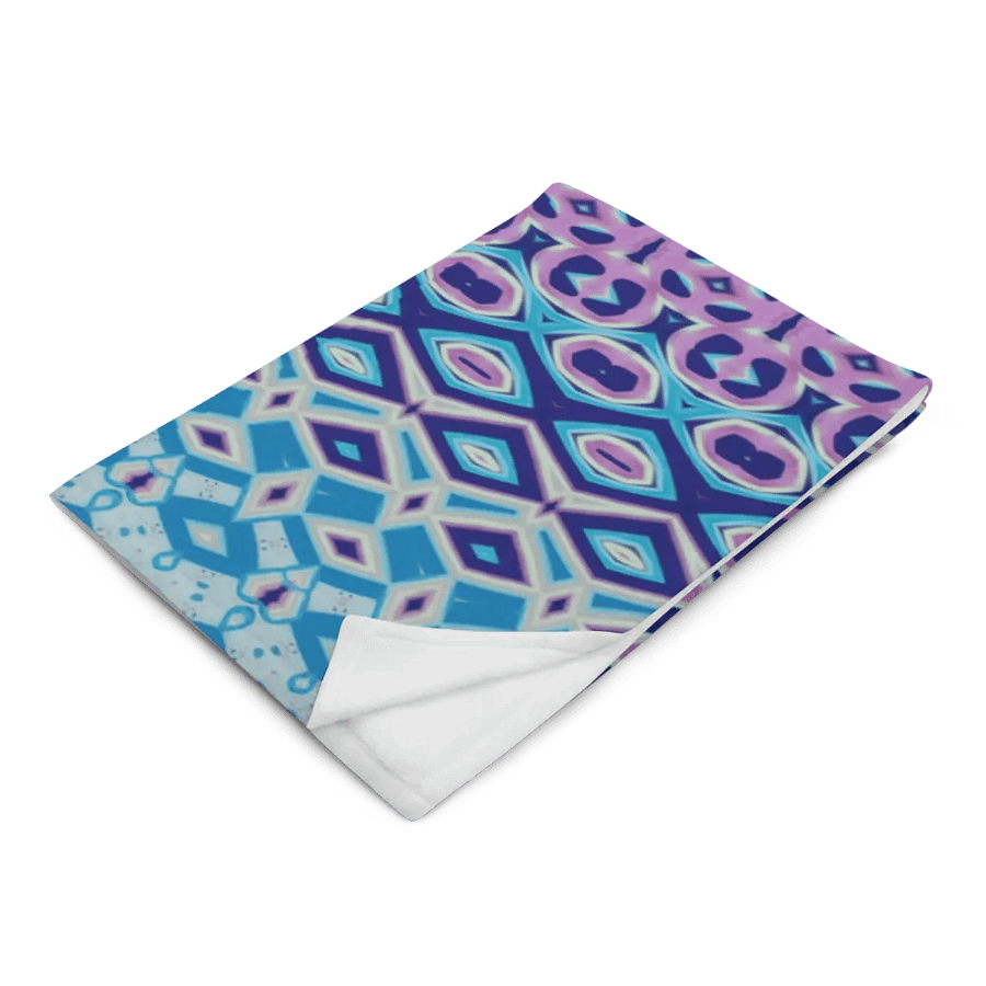 Blue, Navy & Pink Geometric Throw Blanket product image (4)