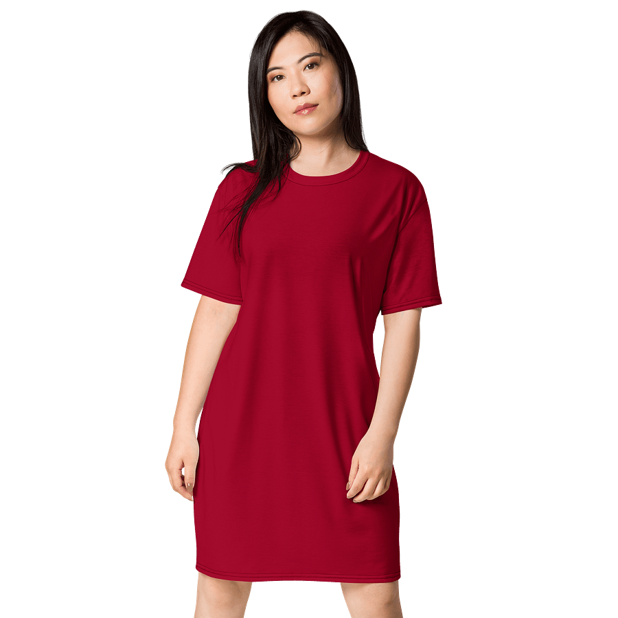 Carmine Oversized T-Shirt Dress | Stretchy Fabric | Casual or Formal Style | Sizes 2XS-6XL | Exclusive Design product image (1)