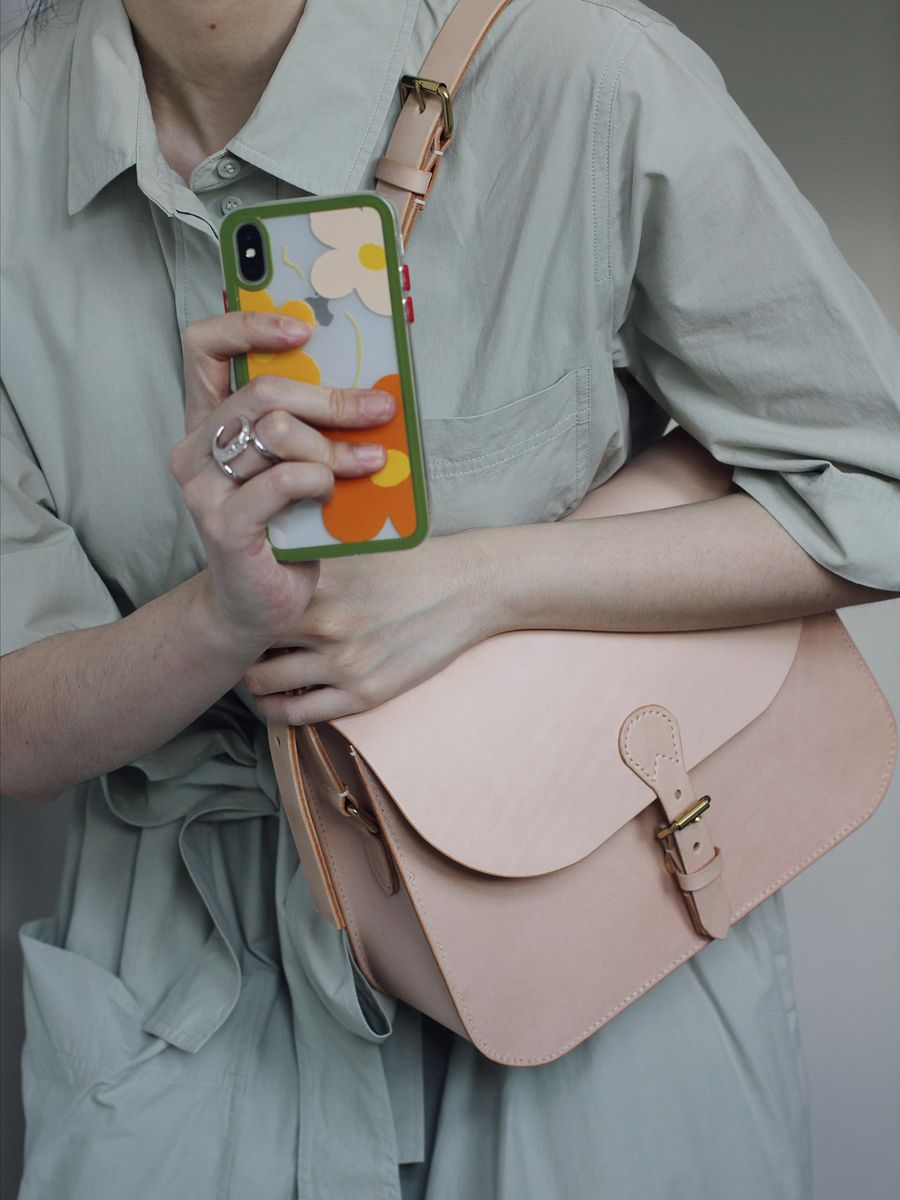 SAMPLE SALE - Vegetable Tanned Leather Saddle Bag in Natural product image (10)