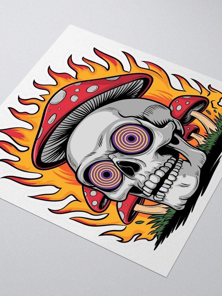 Psychedelic Mushroom Skull Sticker product image (1)