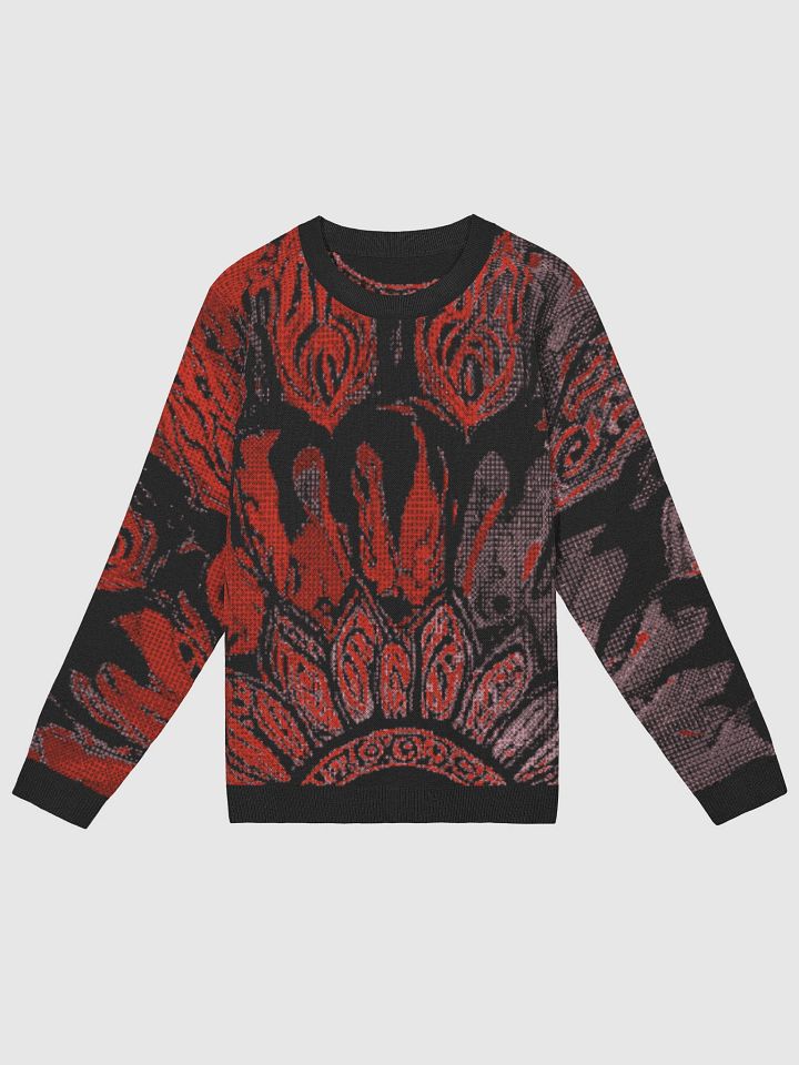 Mandala Geometric Knit Sweater Cardigan – Boho Open-Front Cozy Fall & Winter Layering Jacket product image (2)