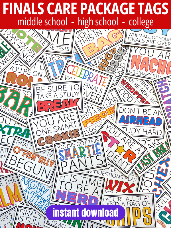 Finals Week Care Package Gift Tags - Middle School, High School & College product image (1)