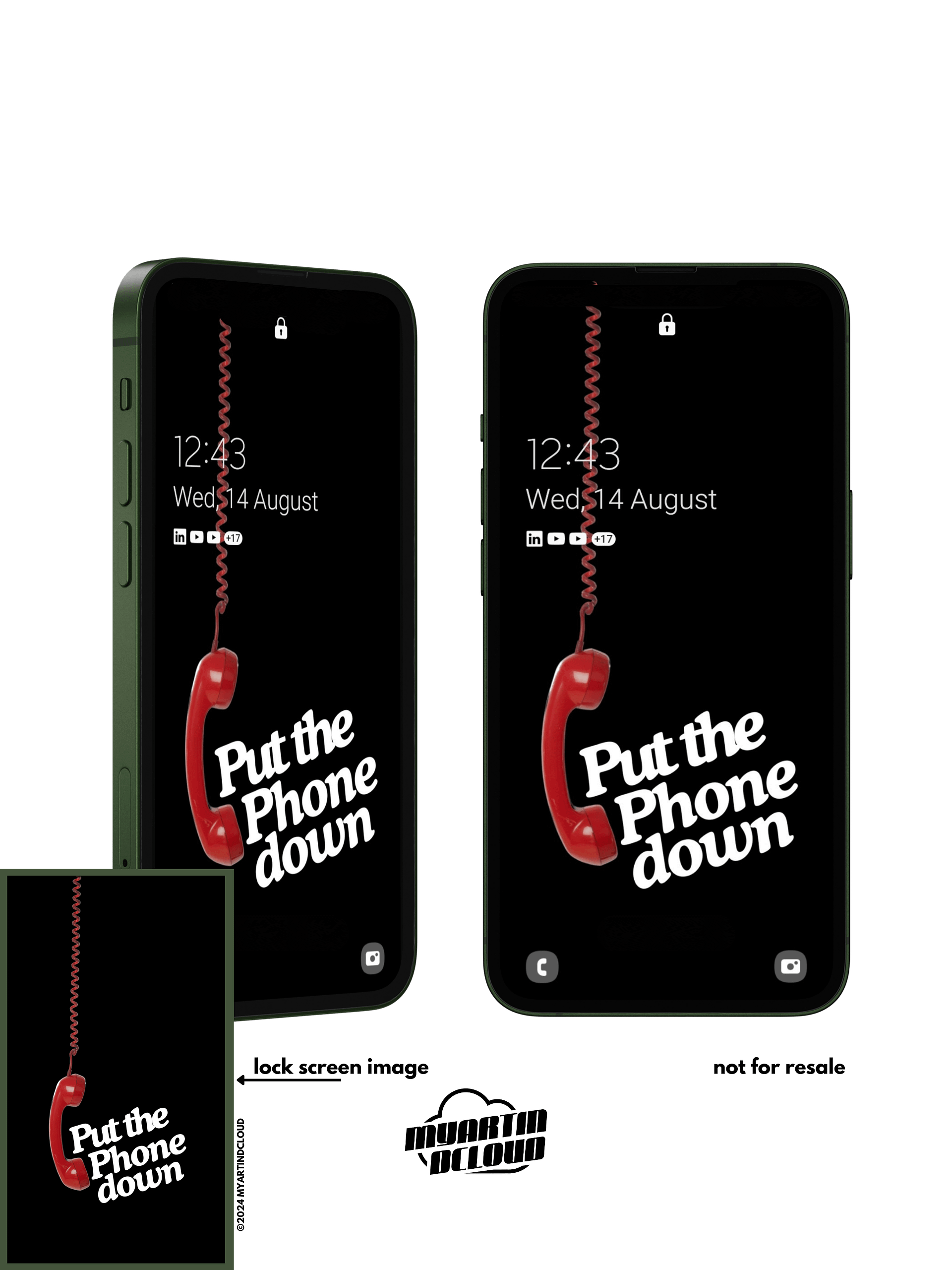 Put the Phone down - Retro Telephone Lock Screen Wallpaper product image (1)