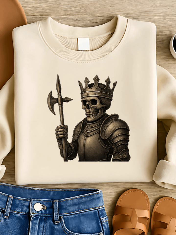 Skeleton Royal Guard Sublimation PNG – Haunted Knight Bone Warrior for Halloween T-Shirts – 300 DPI Instant Digital Download product image (1)