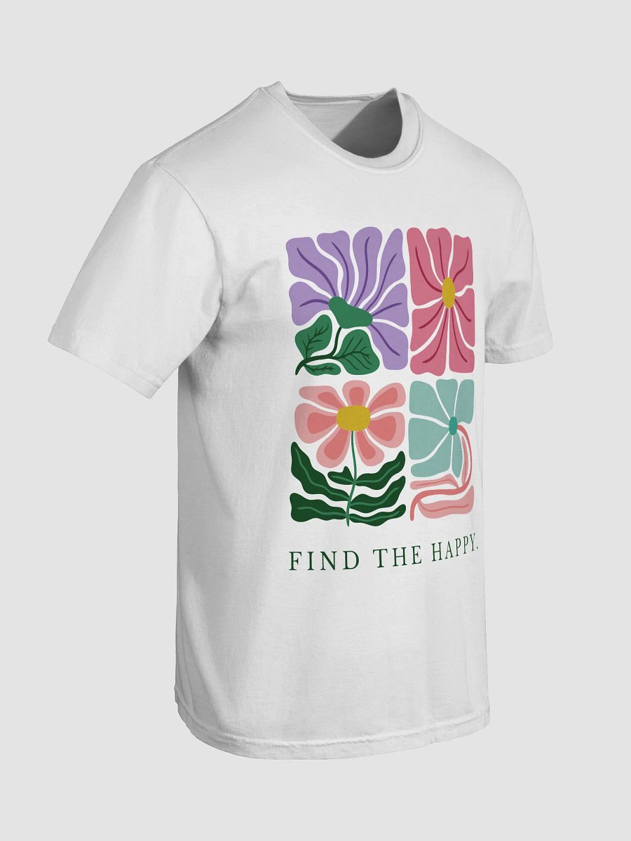"Find The Happy" Floral Art Print T-Shirt | Boho Botanical Tee product image (55)