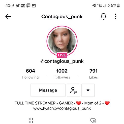 Hey everyone my best friend @contagious_punk is live on tiktok right now. Please join it and chat with her, She is amazing ht...