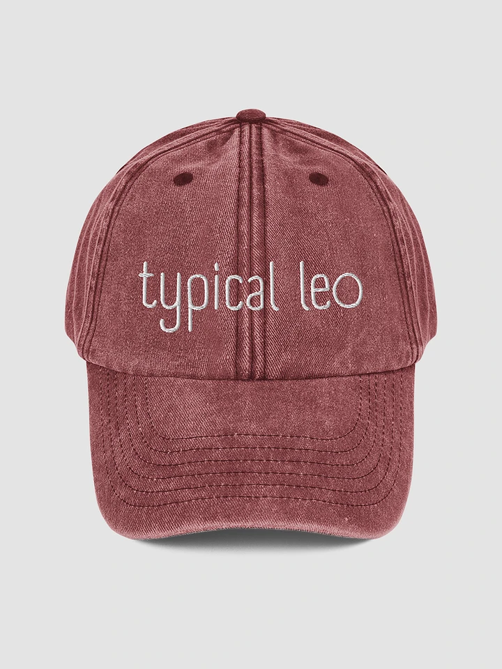 Typical Leo White on Red Vintage Wash Dad Hat product image (1)