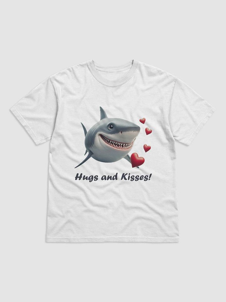 "Shark Hugs and Kisses" #Humorous Heavyweight White T-Shirt product image (1)