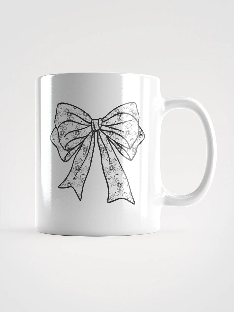 Destin Faux Embroidered Bow White Glossy Mug product image (1)