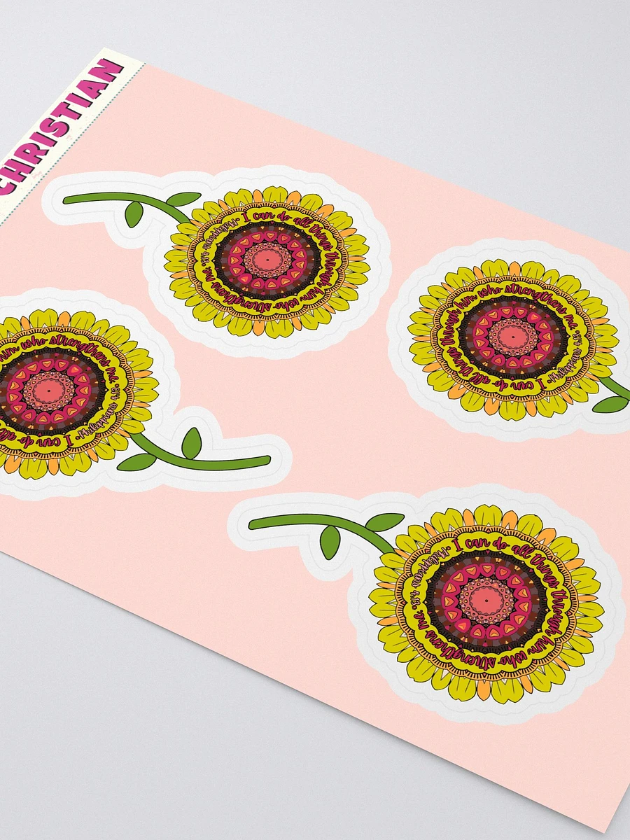 Philippians 4:13 Sunflower Sticker Sheet product image (2)