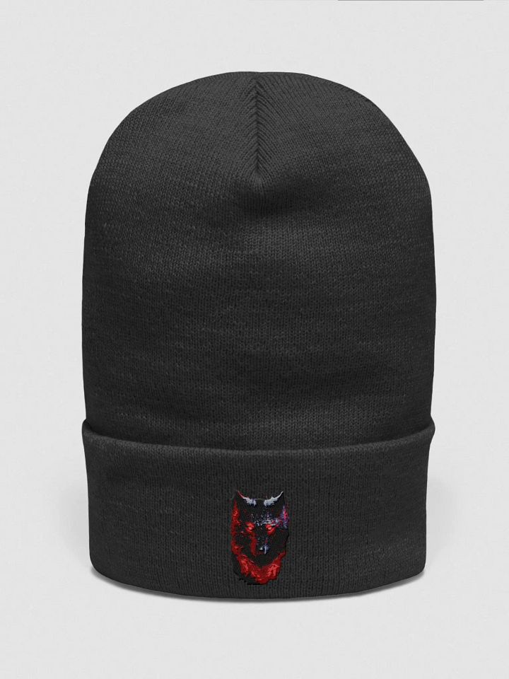 Crimson Howl Embroidered Beanie product image (7)