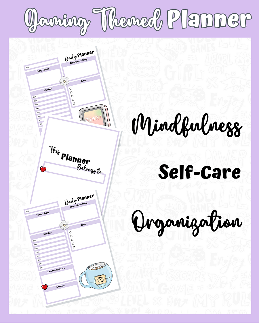 Purple Printable Planner - Gamer Themed product image (4)