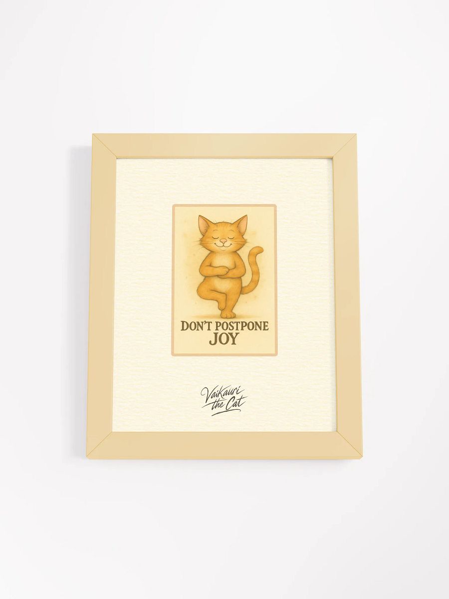 Joyful Vaikauri Cat Framed Matte Artprint product image (2)