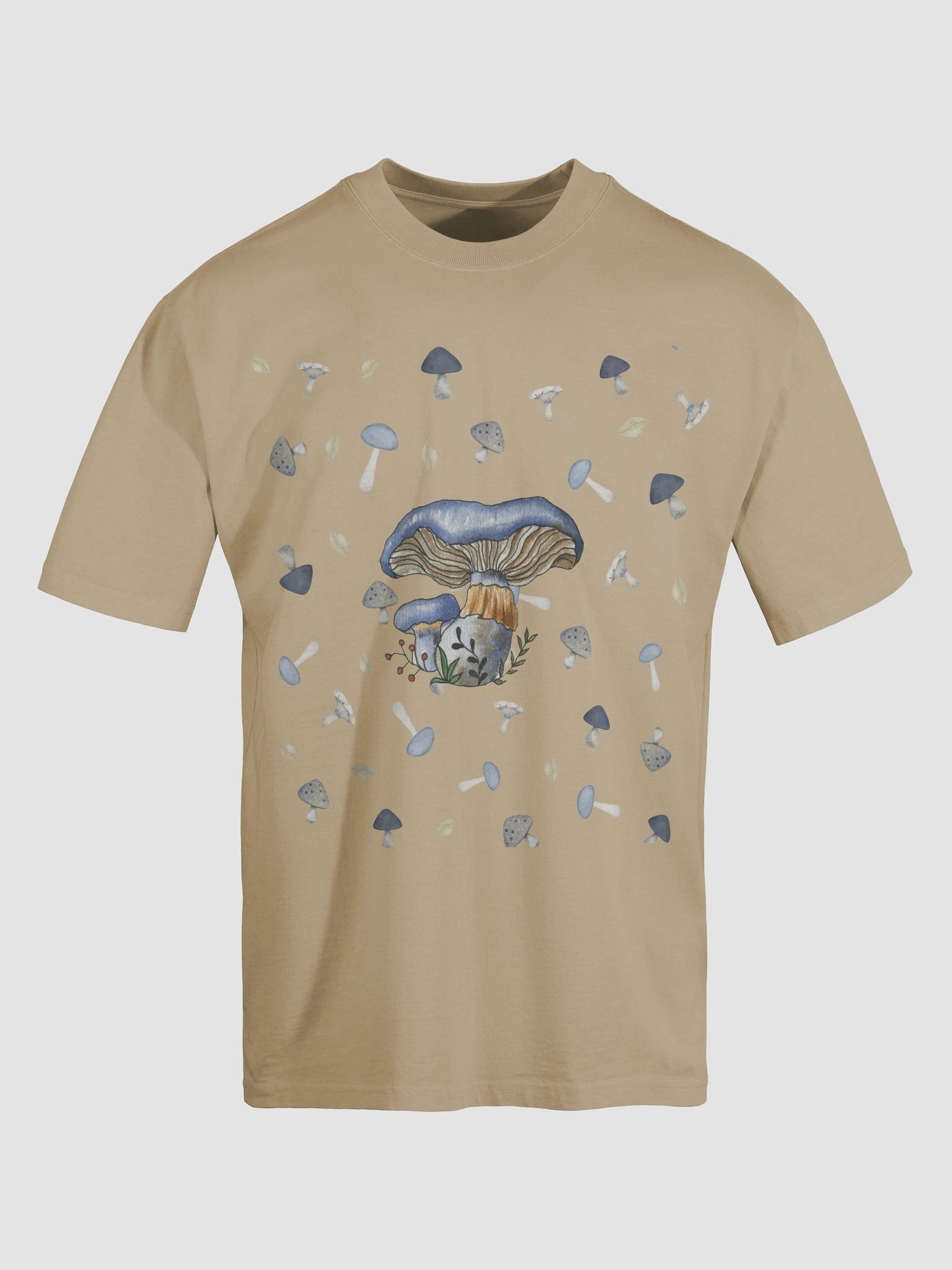 Botanical Blue Mushroom Oversized T-Shirt product image (6)