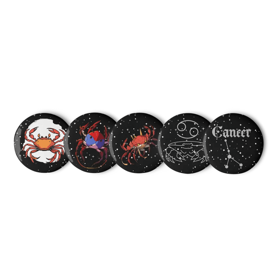 Cosmic Crab Pin Buttons Set product image (1)