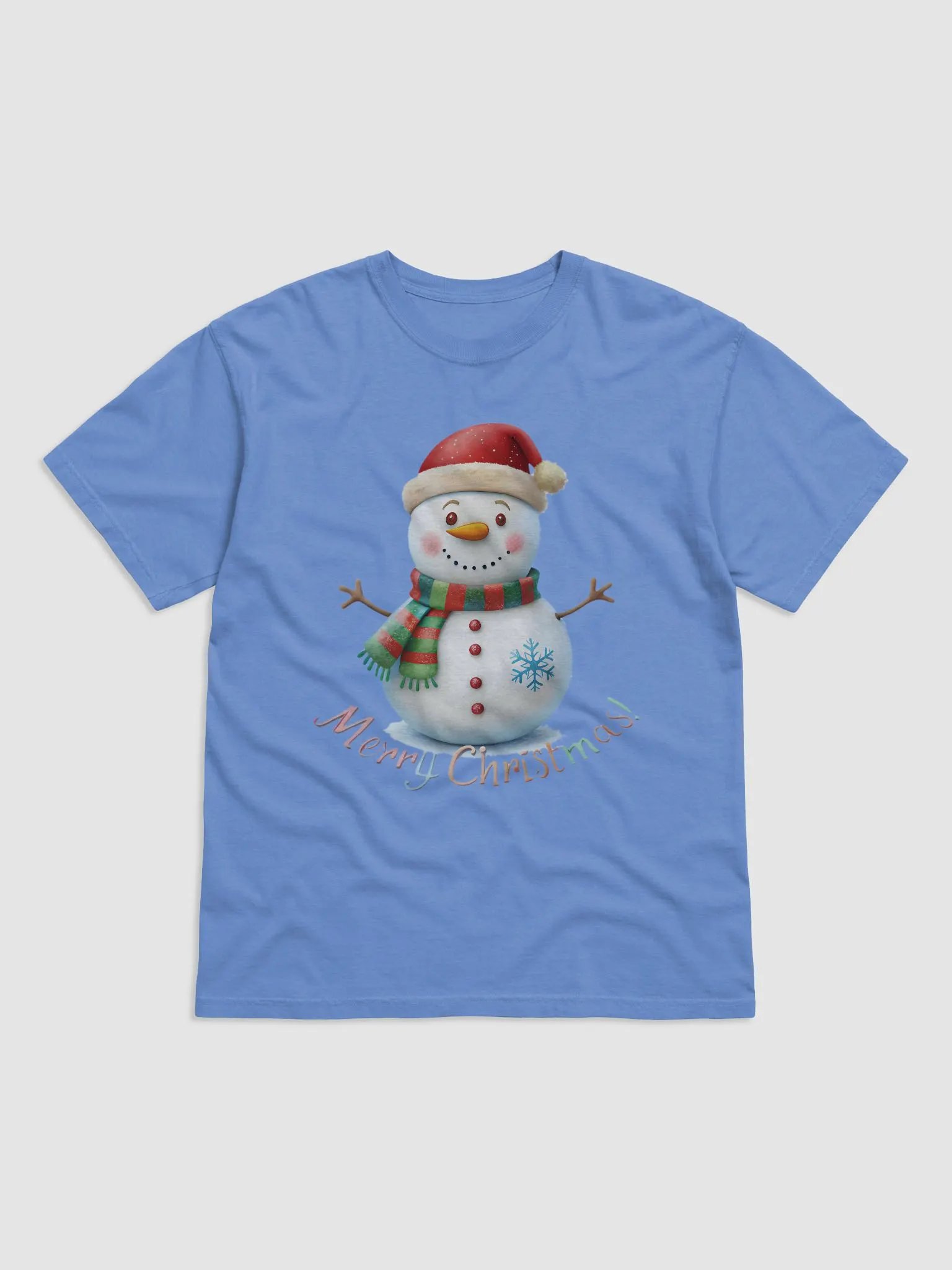 Cheerful Snowman Merry Christmas T-Shirt product image (5)